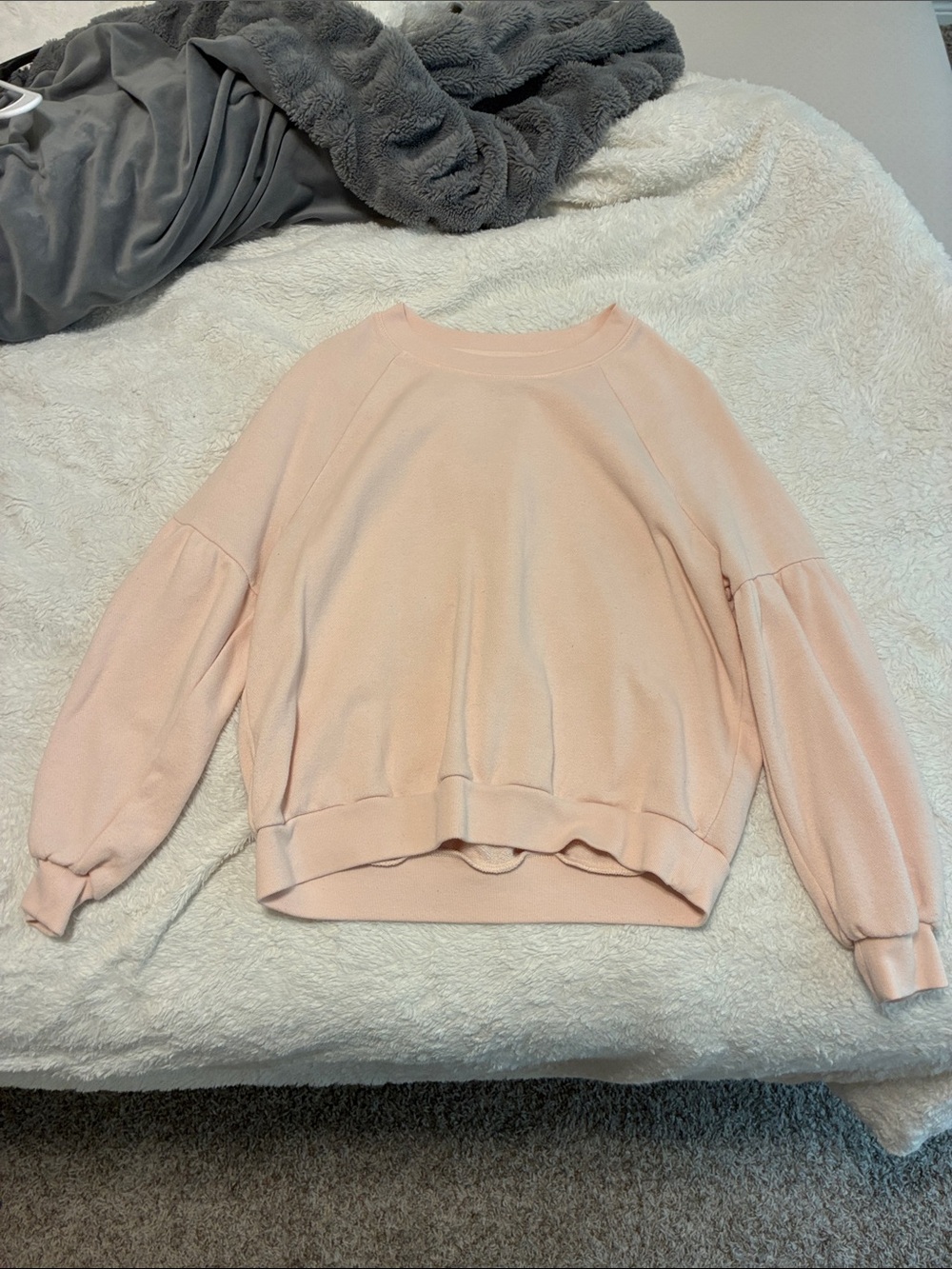 AERIE Women's Pale Pink Balloon Sleeve Sweater